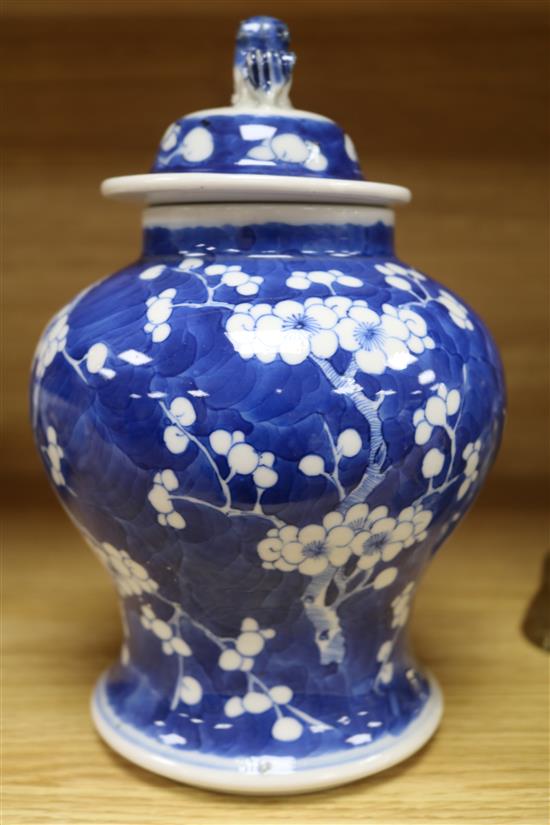 A Chinese blue and white baluster vase
